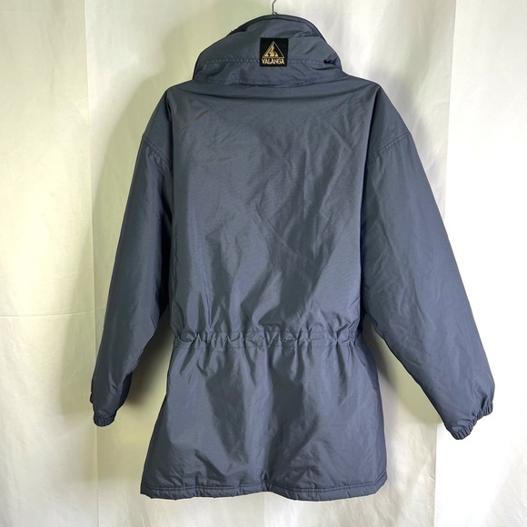 VALANGA BLUE WINTER COAT WARM VINTAGE WITH HOODIE COAT FAUX SHERPA WOMAN SIZE 12 - Picture 15 of 16